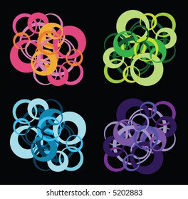 retro vector seamless circle pattern