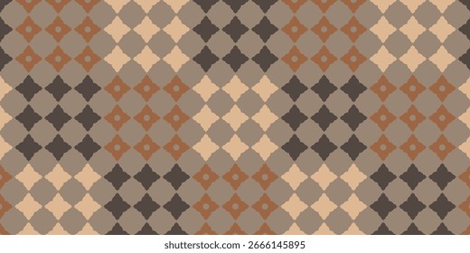 Padrão contínuo de vetor retrô. Design acolhedor para têxteis, decoração e papel de embrulho