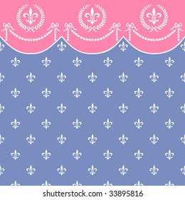 Retro vector seamless pattern with garland