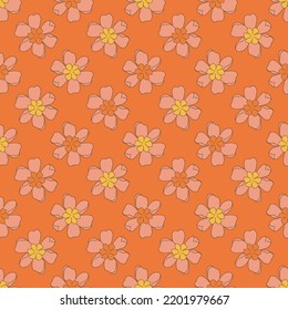 retro vector seamless pattern texture vintage style yellow orange great for wallpaper background fabric projects. 