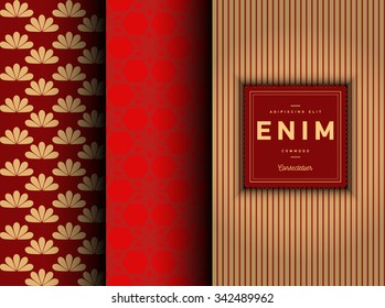 Retro vector seamless patterns. Endless texture can be used for wallpaper, pattern fills, web page background. Set of colorful geometric ornaments. Pattern for cafe, sweet-shop, pastry shop 