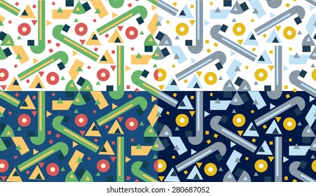  Retro  vector seamless patterns tiling. Endless texture can be used for wallpaper, pattern fills, web page background,surface textures. 