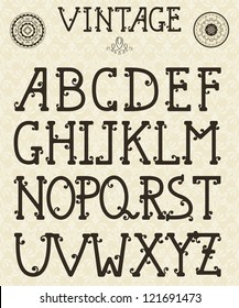 Retro Vector Self Made Font on seamless pattern. fully editable eps 8 file, pattern in swatch menu