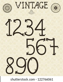 Retro Vector Self Made numbers on seamless pattern. fully editable eps 8 file, pattern in swatch menu
