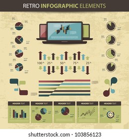 Retro vector set of infographic elements
