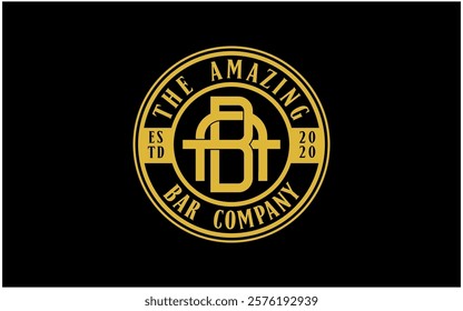 Retro vector stamp, circle logo template. Fast food restaurant, cafe, bar logotype