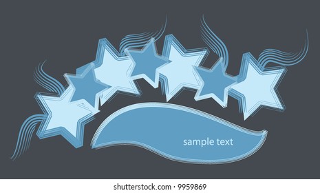 retro vector star banner