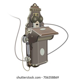 retro vector telephone high detailed illustration