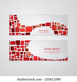 Retro vector template. Banners - cards with space for your content. Fresh elements for presentation or website. Abstract mosaic, colorfully flow.