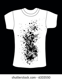 retro vector t-shirt design with abstract splash stains