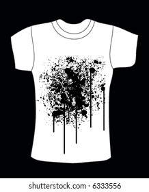 retro vector t-shirt design with abstract splash stains