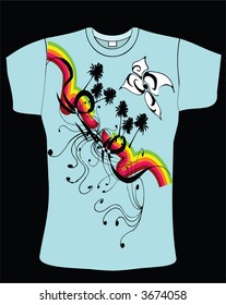 retro vector t-shirt design blue