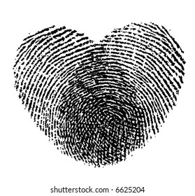 retro vector two fingerprints become a lovely heart