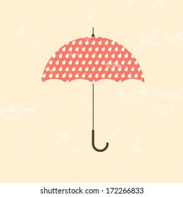 Retro vector umbrella illustration