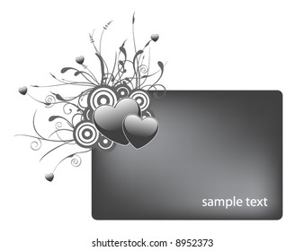 retro vector valentine's day banner with lovely hearts