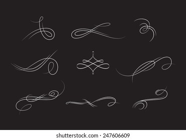 Retro vector vignettes and ornaments for web or book pages, greeting cards, certificates and invitations. vintage flourishes set.