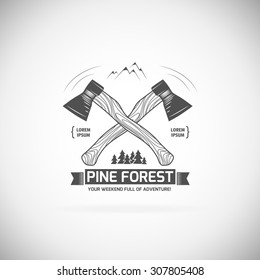 Retro vector vintage camp label and logo graphics. Camping outdoor, adventure and explorer.
