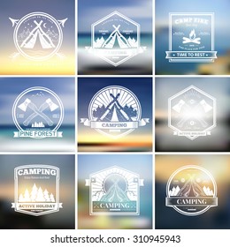 Retro vector vintage camp label and logo graphics. Camping outdoor, adventure and explorer.
