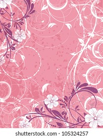 Retro vector wedding invitation, floral decorative abstract background
