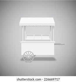 Retro vector white  cart on beige background