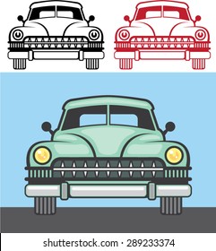 Retro Vehicle Front Vector