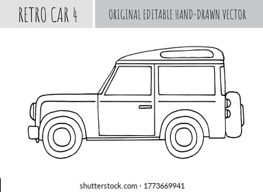 Retro Vehicle - Hand-drawn Vector Illustration