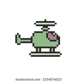 retro vehicle helicopter pixel art