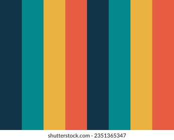 
Retro vertical stripes pattern. Vintage wallpaper or background. Sixties, seventies style colorful banner. Bright African color palette. Design element. Trendy brochure cover. Vector illustration. 
