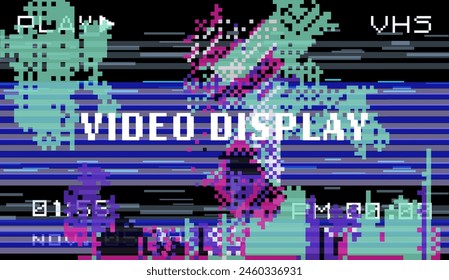 Fondo VHS retro con destellos de colores y parpadeos.