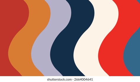 Fondo abstracto de ambiente retro con ondas coloridas fluidas y Elementos de diseño groovy