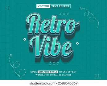 retro vibe editable text, font effect, 3d text for title