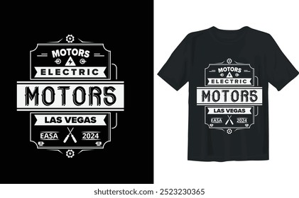 retro vibe  electric Motor T shirt design 