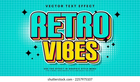 Retro vibes 3d editable vector text style effect, suitable for ancient themes