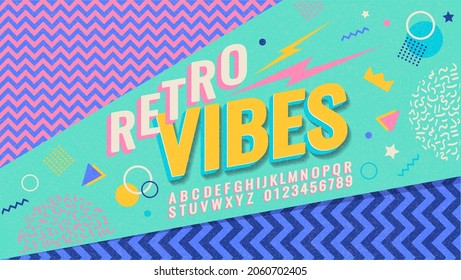 Retro Vibes. 80s And 90s. Geometry Minimalistic Artwork Poster With Simple Shape And Figure. Tape.Abstract Vector Pattern Design In Scandinavian Style For Web Banner, Business Presentation Wallpaper