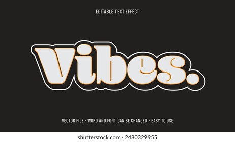 Retro vibes editable text effect, editable text 3d style