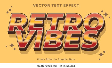 Retro Vibes Vintage Vector Text Effect Template