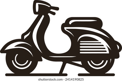 Vibes retro: Ilustración de Vector Scooter Inspirado en la Vintage