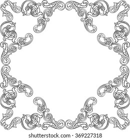 Retro victorian frame isolated on white