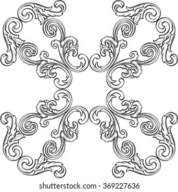 The retro victorian rosette isolated on white