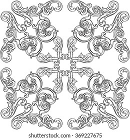 Retro victorian rosette isolated on white