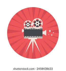 Video Retro Concepto de cine y cine. Ilustración vectorial 