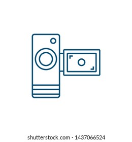 Retro video camera outline icon