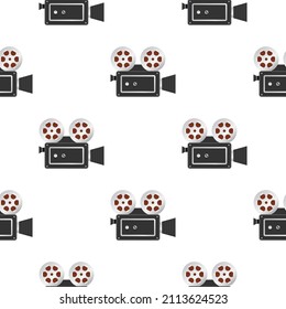 Retro video camera pattern for wallpaper design. Modern vector illustration. Flat design