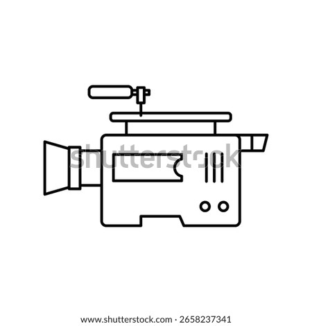 Retro video, classic camera icon vector illustration for film recording