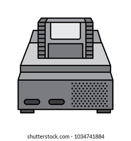 retro video console game and cassette