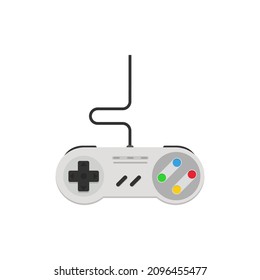 Retro video game console controller. Vector in flat design