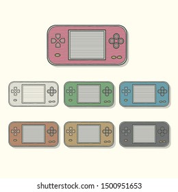 Retro Video Game Console in Different Colors