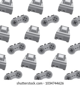 retro video game console and gamepad pattern