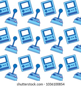 retro video game console portable and joystick pattern
