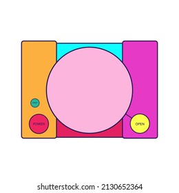 Retro Video Game console vector color vintage. device technology 90s element illustration